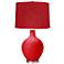Bright Red Patterned Red Shade Ovo Table Lamp