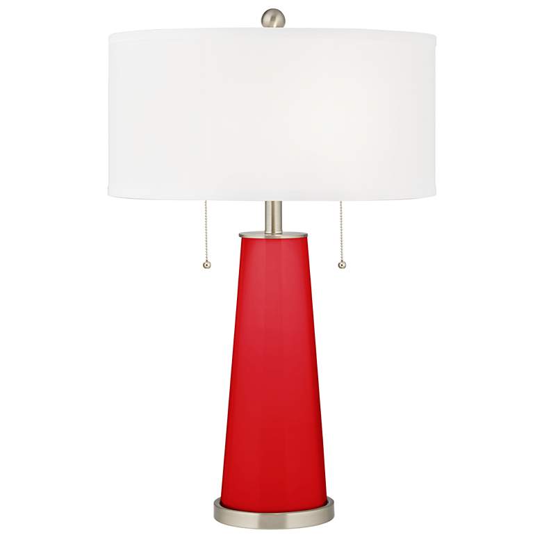 Image 2 Bright Red Peggy Glass Table Lamp With Dimmer