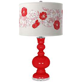 Image1 of Bright Red Rose Bouquet Apothecary Table Lamp