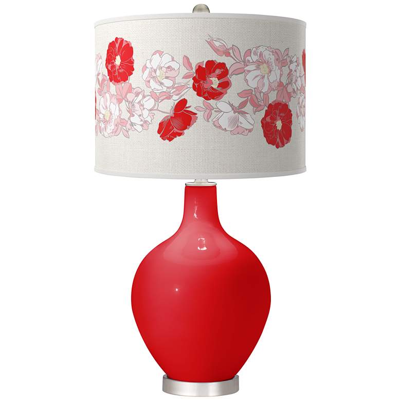 Image 1 Bright Red Rose Bouquet Ovo Table Lamp