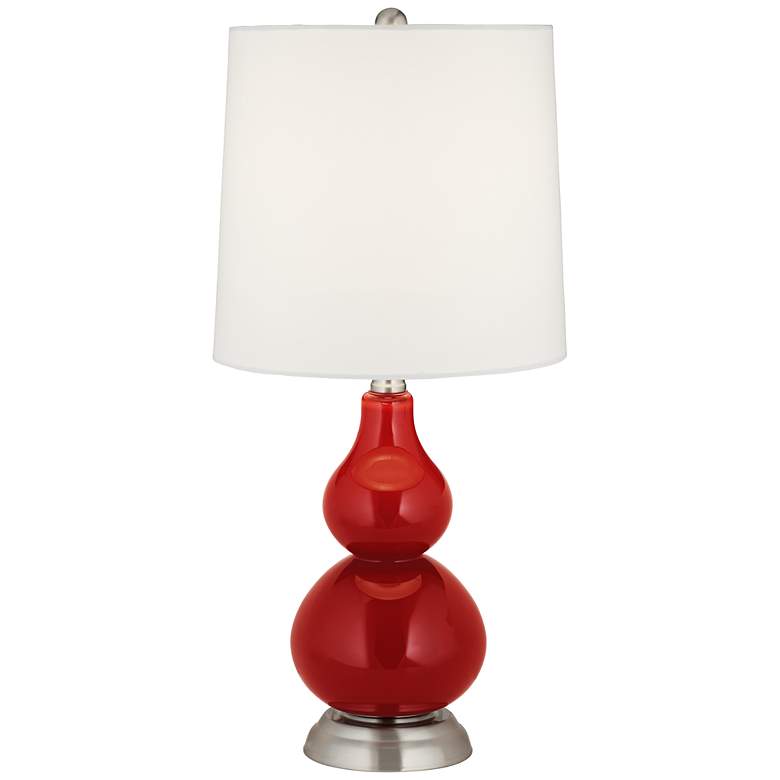 Image 1 Bright Red Small Gourd Accent Table Lamp