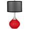 Bright Red Spencer Table Lamp with Organza Black Shade