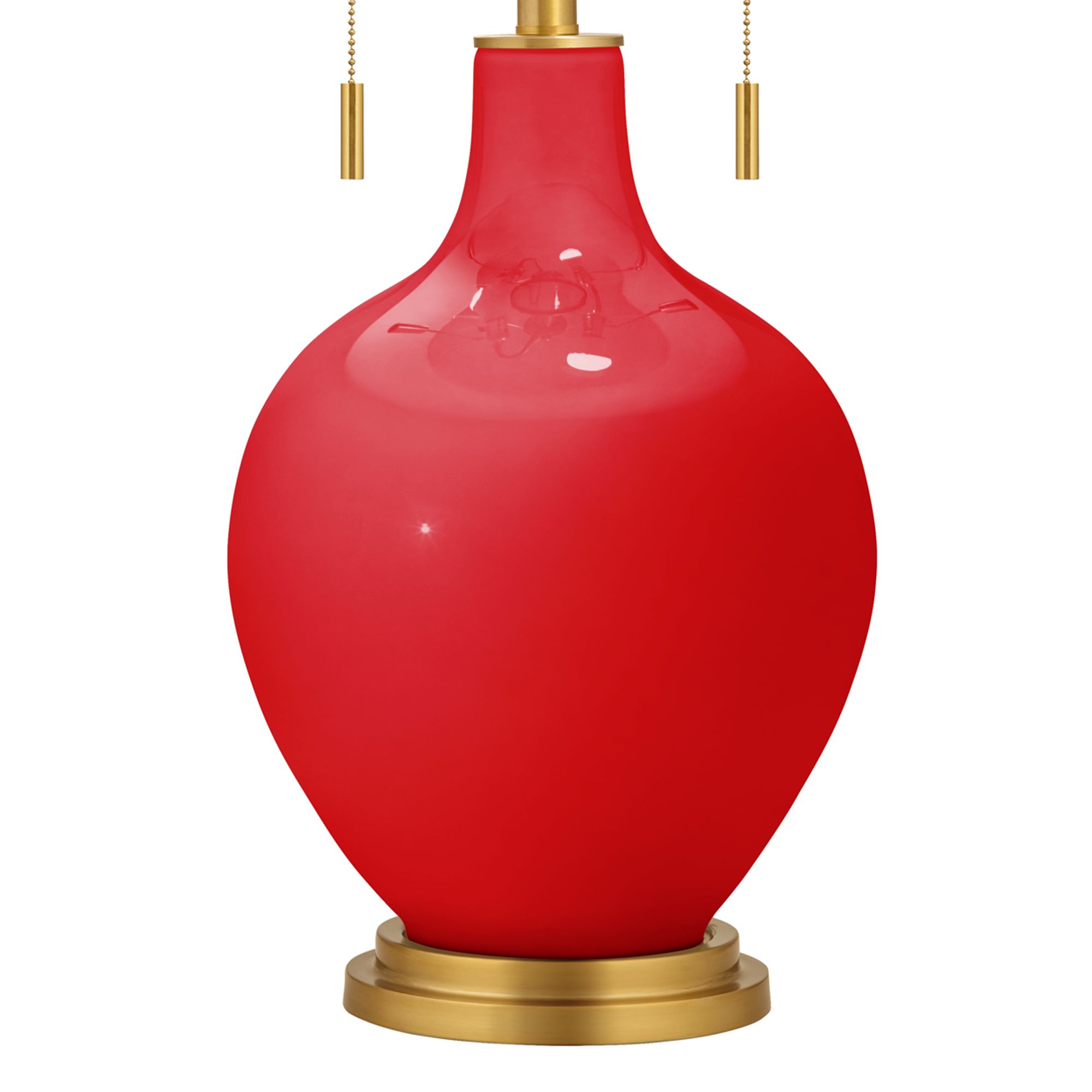 Image 3 Bright Red Toby Brass Accents Table Lamp more views