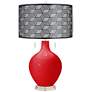 Bright Red Toby Table Lamp With Black Metal Shade