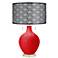 Bright Red Toby Table Lamp With Black Metal Shade