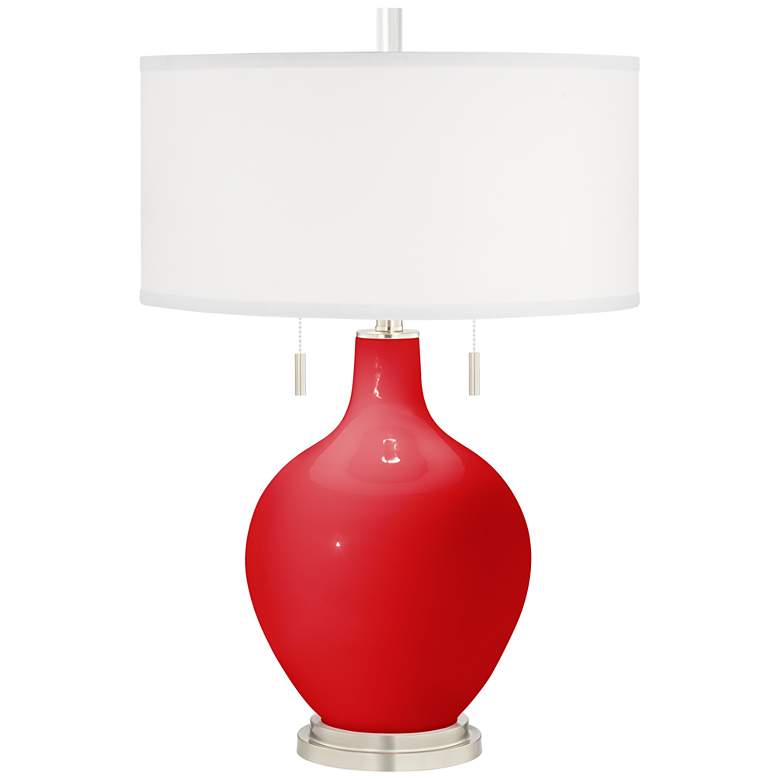 Image 2 Bright Red Toby Table Lamp with Dimmer