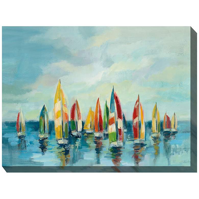 Image 2 Bright Sails 40" Wide All-Weather Outdoor Canvas Wall Art