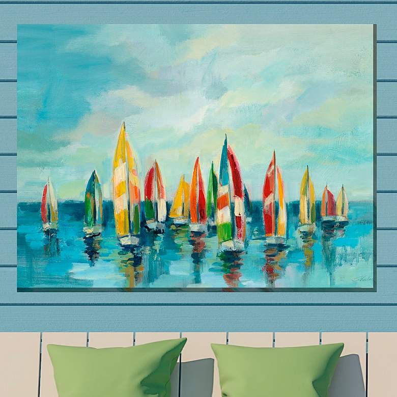 Image 1 Bright Sails 40" Wide All-Weather Outdoor Canvas Wall Art