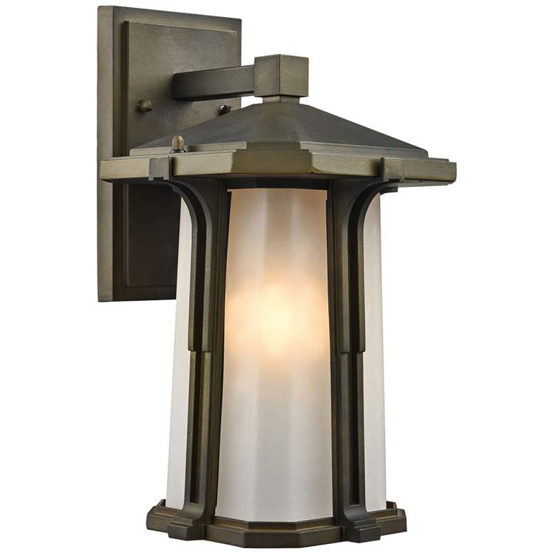 Image 1 Brighton 13 inch High Smoked Bronze Outdoor Wall Light