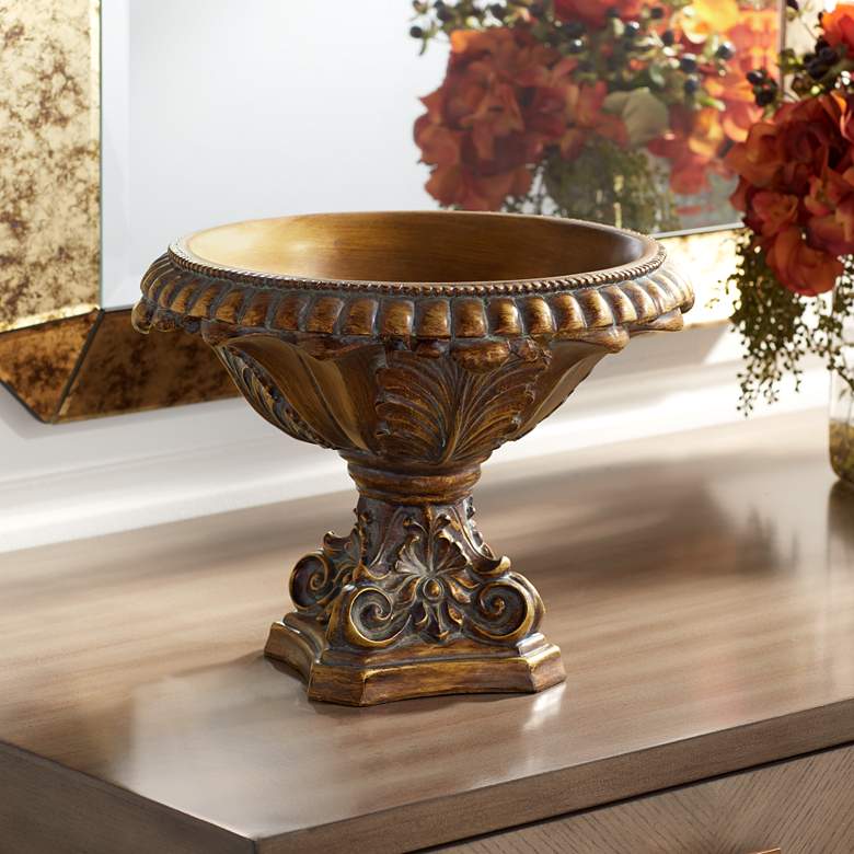 Image 1 Brighton 13" Wide Bronze Finish Decorative Bowl