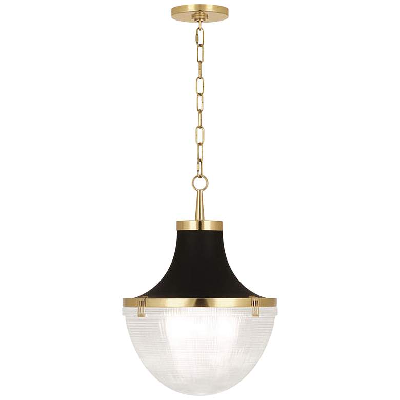Image 2 Brighton 13" Wide Modern Brass and Matte Black Pendant Light