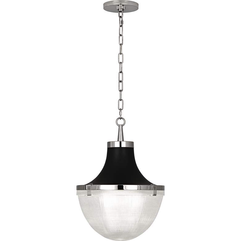 Image 2 Brighton 13 inchW Polished Nickel and Matte Black Pendant Light more views