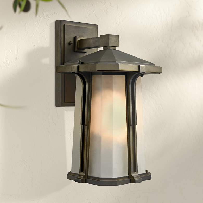 Image 1 Brighton 16" High Smoked Bronze Outdoor Wall Light