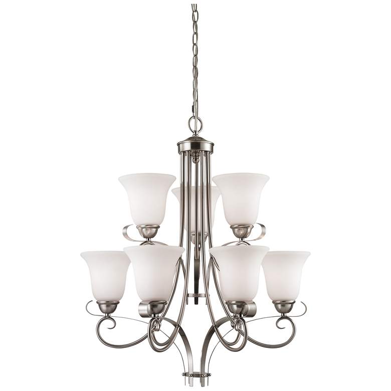 Image 1 Brighton 25" Wide 9-Light Chandelier - Brushed Nickel