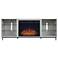 Brighton 60" Fireplace with Glass Shelves in Beige