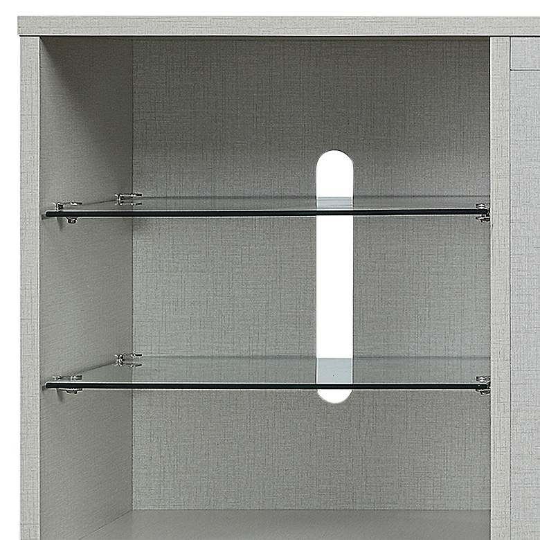 Image 3 Brighton 60" Wide Beige Wood Rectangular 7-Shelf TV Stand more views