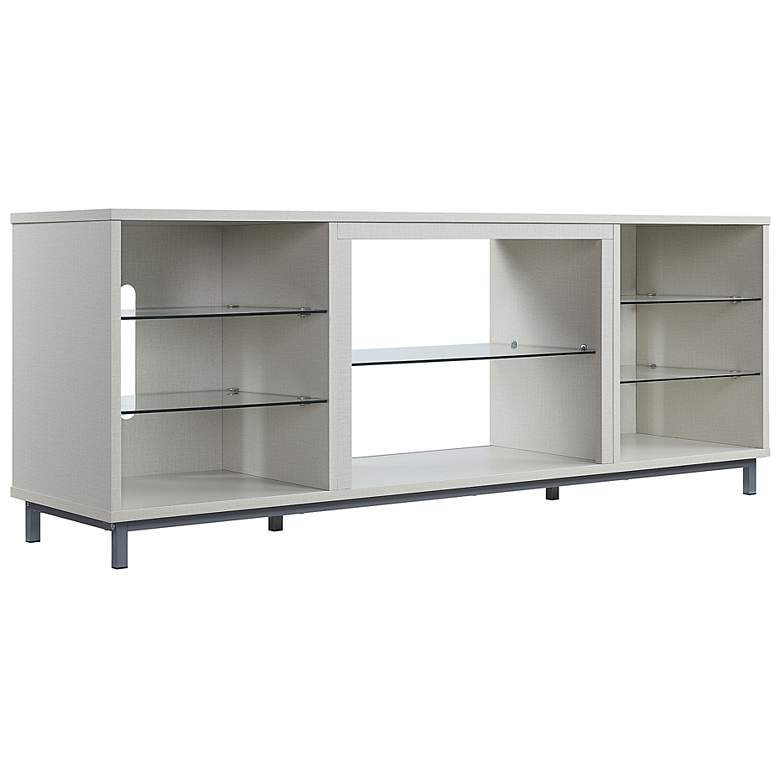 Image 5 Brighton 60" Wide Beige Wood Rectangular 7-Shelf TV Stand more views