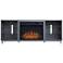 Brighton 60" Wide Gray Wood 6-Shelf Electric Fireplace