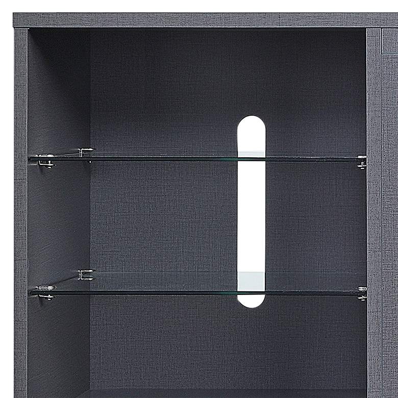 Image 3 Brighton 60" Wide Gray Wood Rectangular 7-Shelf TV Stand more views