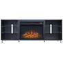 Brighton 60" Wide Onyx Wood 6-Shelf Electric Fireplace in scene