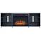 Brighton 60" Wide Onyx Wood 6-Shelf Electric Fireplace