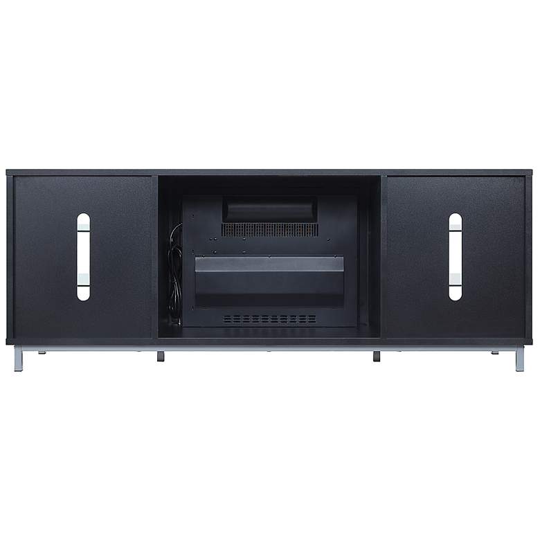 Image 6 Brighton 60 inch Wide Onyx Wood 6-Shelf Electric Fireplace more views