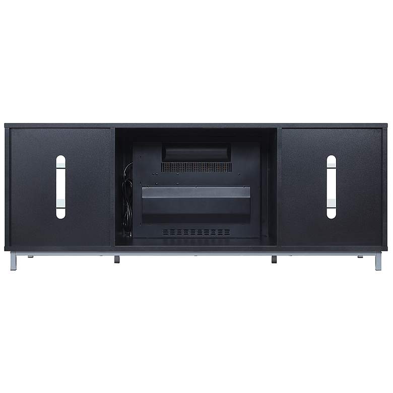 Image 6 Brighton 60" Wide Onyx Wood 6-Shelf Electric Fireplace more views