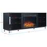 Brighton 60" Wide Onyx Wood 6-Shelf Electric Fireplace in scene