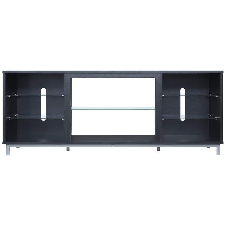 Image 2 Brighton 60 inch Wide Onyx Wood Rectangular 7-Shelf TV Stand