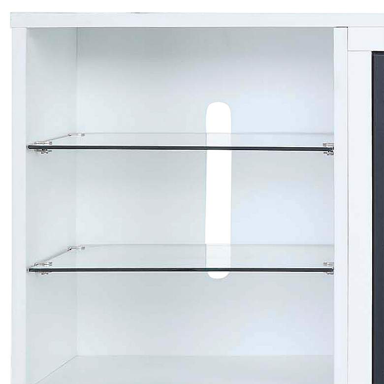 Image 3 Brighton 60" Wide White Wood 6-Shelf Electric Fireplace more views