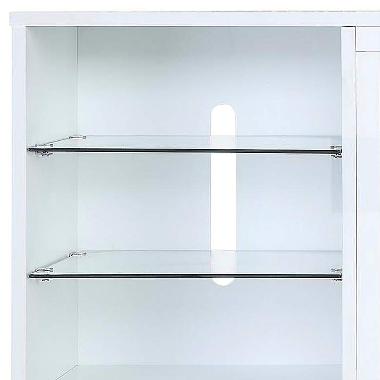 Image 3 Brighton 60" Wide White Wood Rectangular 7-Shelf TV Stand more views