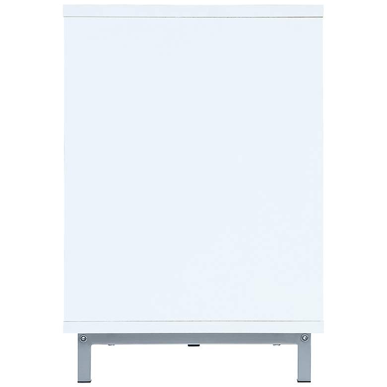 Image 6 Brighton 60 inch Wide White Wood Rectangular 7-Shelf TV Stand more views