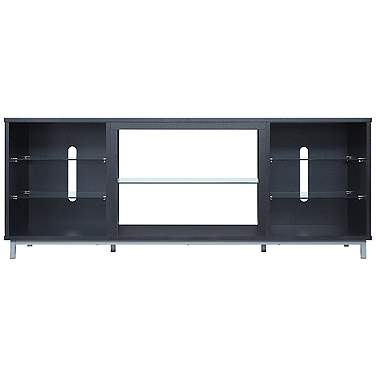 Brighton 60" Wide Onyx Wood Rectangular 7-Shelf TV Stand