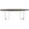 Brighton Brownstone Wood and Chrome Oval Dining Table