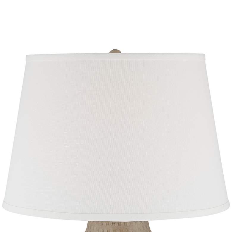 Brighton Hammered Pot Beige Finish Farmhouse Table Lamp more views