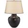 Brighton Hammered Pot Bronze Table Lamp with 9W LED Bulb