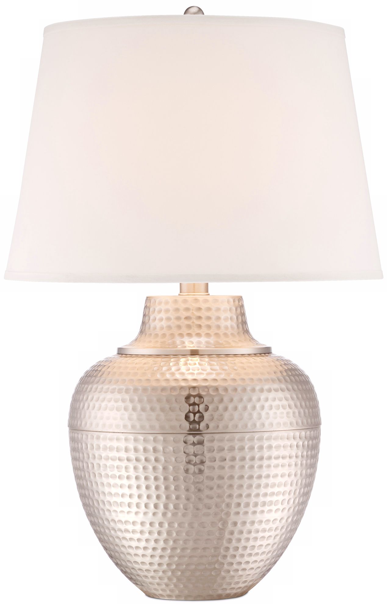 brighton hammered pot brushed nickel table lamp