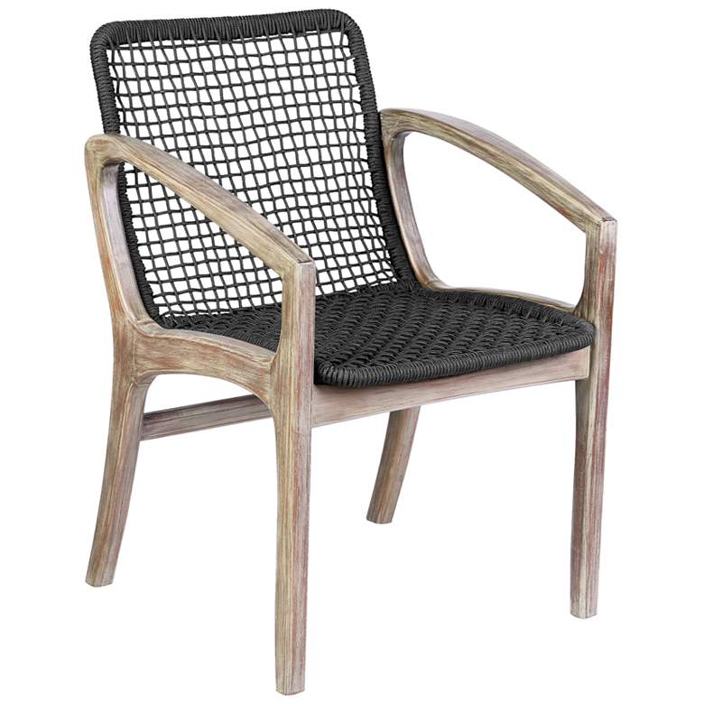Image 1 Brighton Outdoor Patio Dining Chair in Light Eucalyptus Wood and Rope