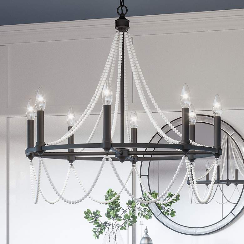 Image 2 Brigitta 8-Light Matte Black Chandelier