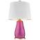 Brigitte Cerise Pink and Gold Table Lamp with White Shade