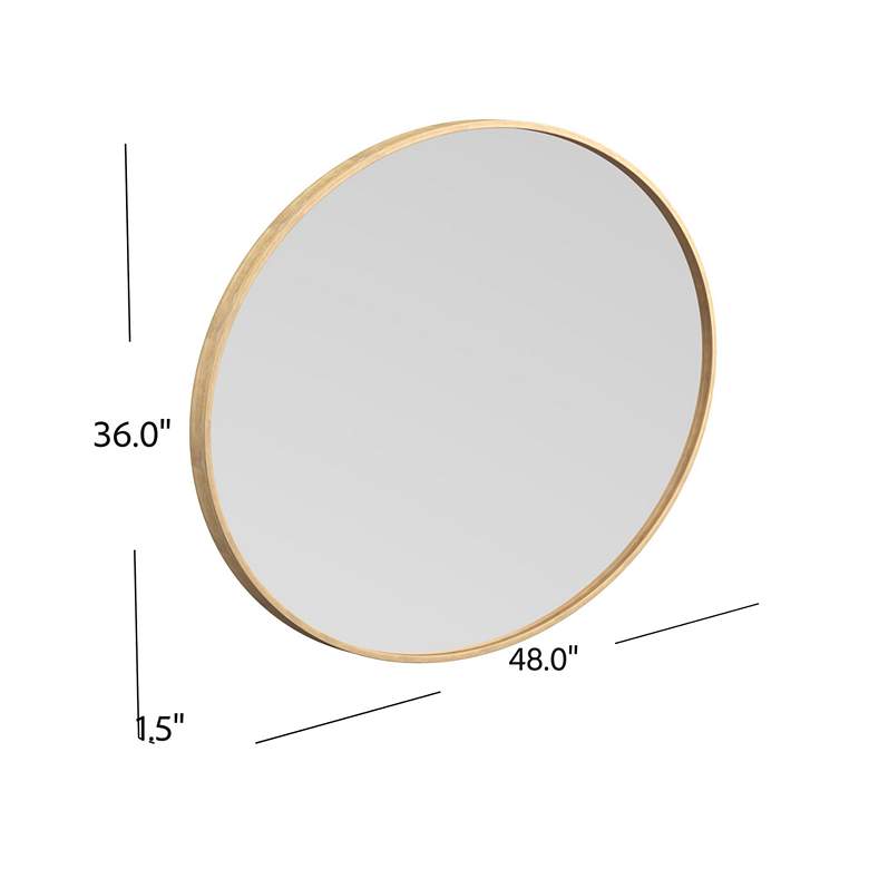 Image 6 Brigitte Gold Metal 48 inch x 36 inch Oval Wall Mirror more views