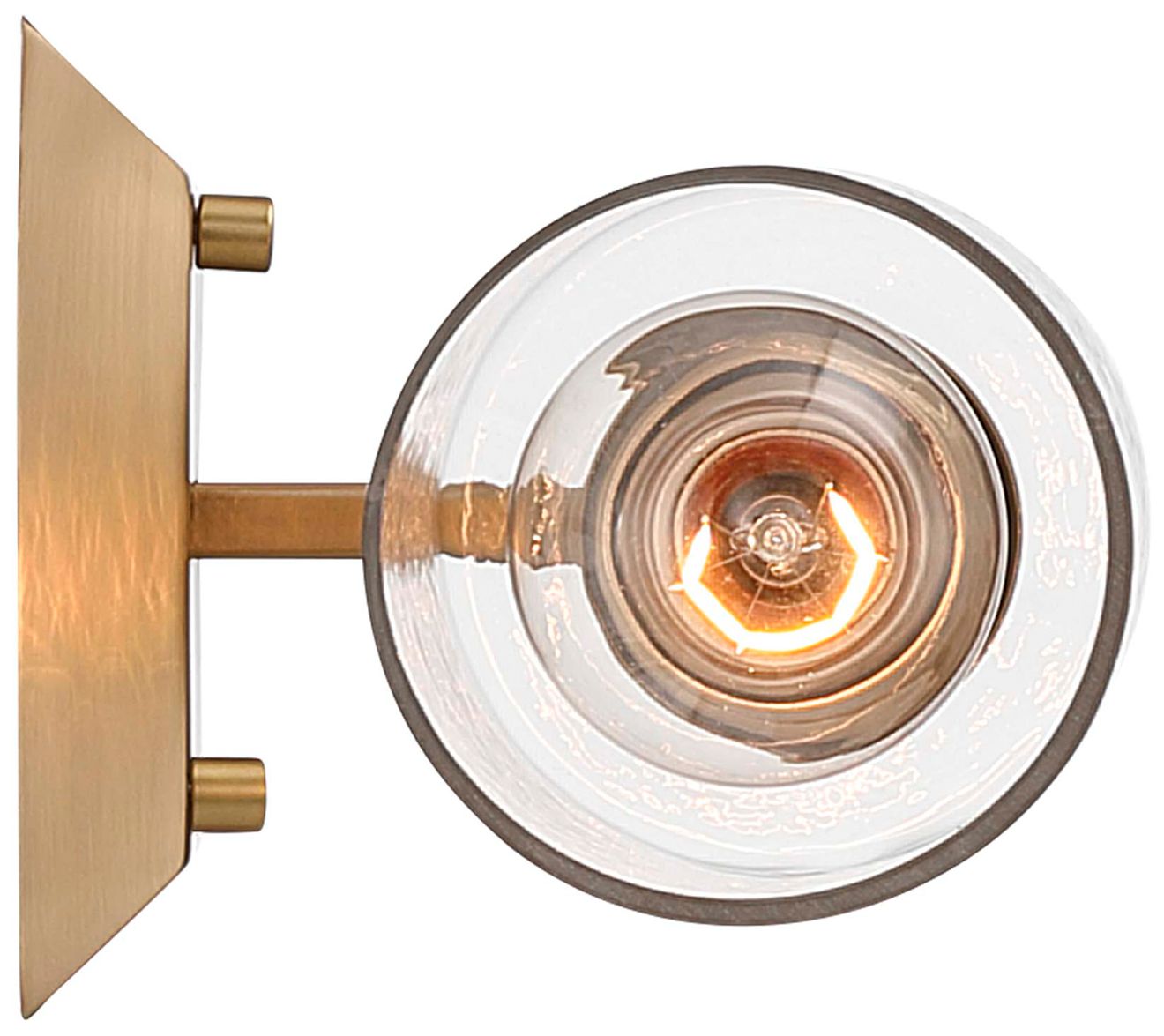 Image 4 Brilia 1-light Wall Sconce Vanity in Brass with Hammered Water Glass more views