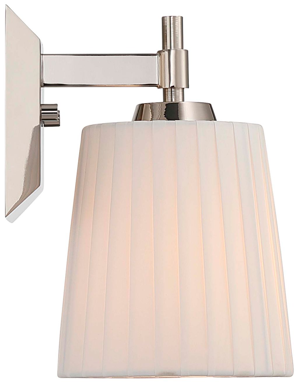 Image 3 Brilia 1-light Wall Sconce Vanity in Polished Nickel with Pleated Shade more views