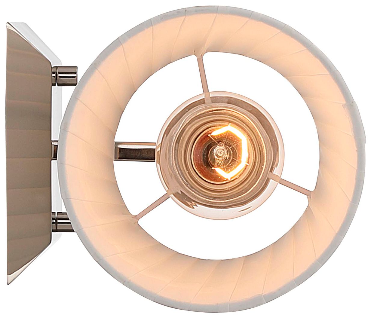 Image 4 Brilia 1-light Wall Sconce Vanity in Polished Nickel with Pleated Shade more views