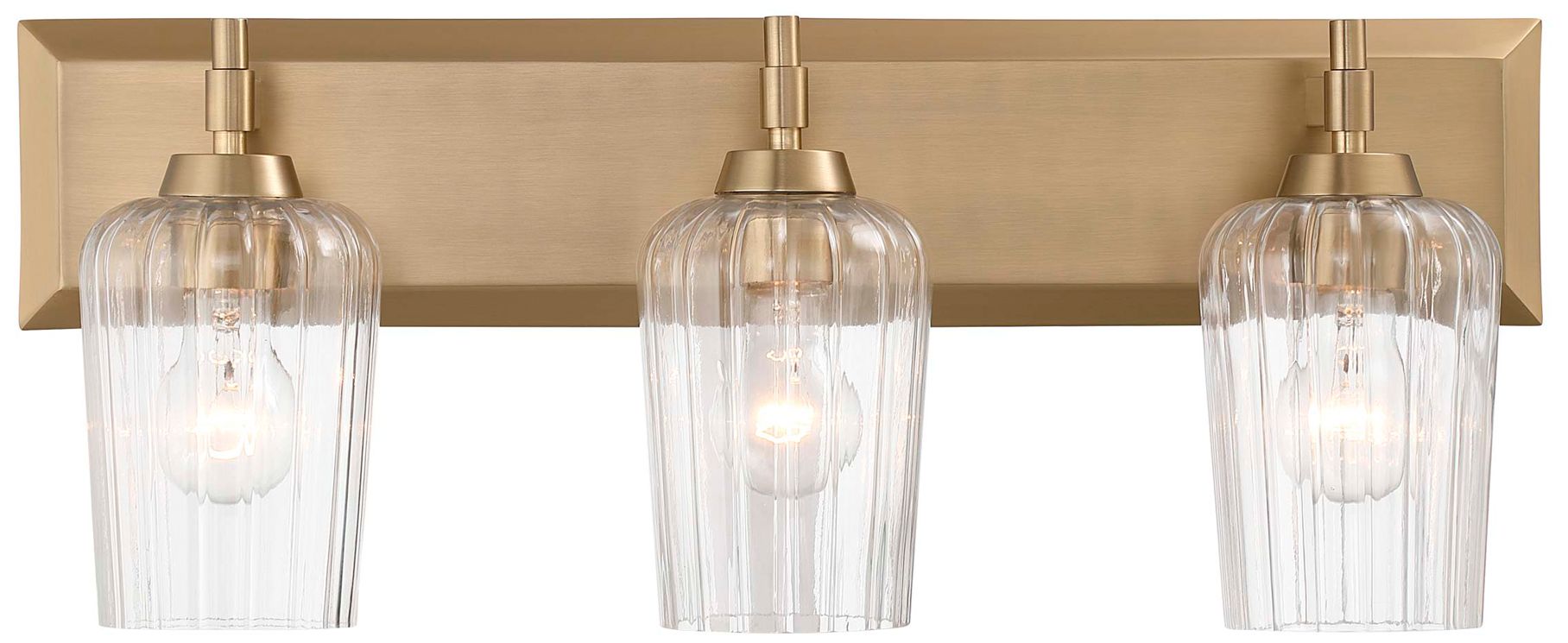 Brilia 3-light Vanity in Polished Nickel with Hammered Water Glass
