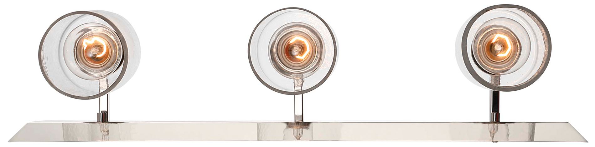 Image 4 Brilia 3-light Vanity in Polished Nickel with Hammered Water Glass more views