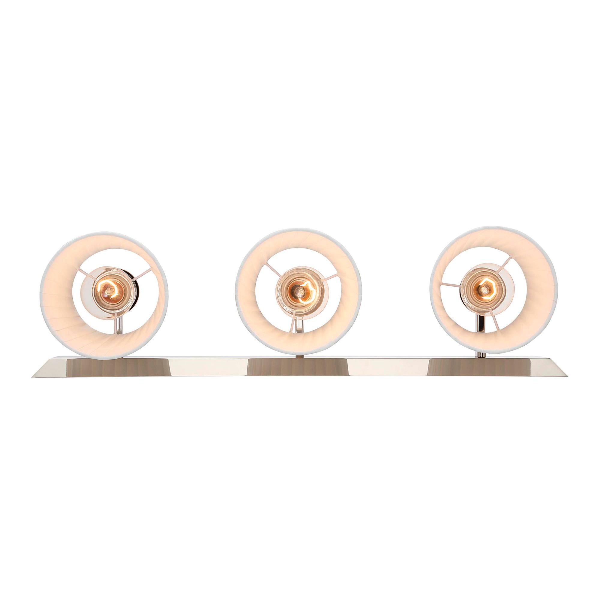 Image 4 Brilia 3-light Vanity in Polished Nickel with Pleated Shade more views