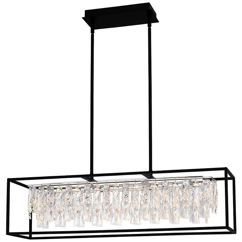 Image 1 Brillance 35 1/2" Wide Matte Black LED Linear Pendant