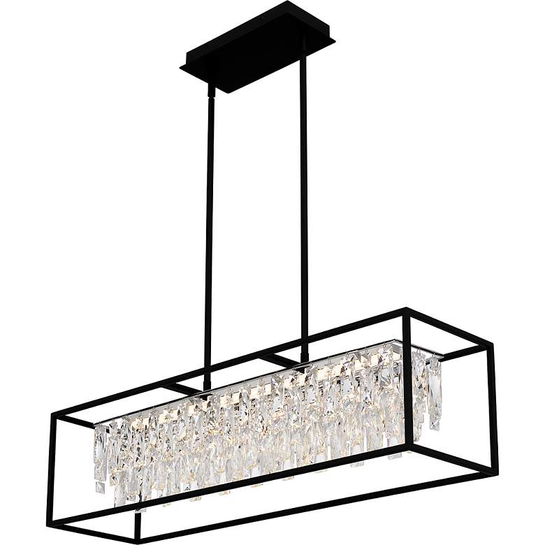 Image 4 Brillance 35 1/2" Wide Matte Black LED Linear Pendant more views