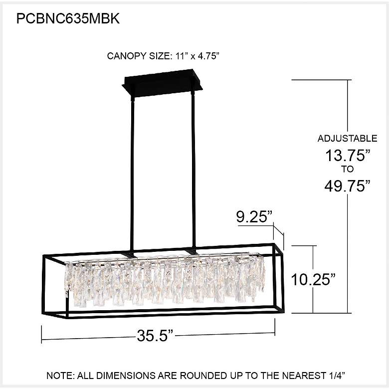 Image 7 Brillance 35 1/2" Wide Matte Black LED Linear Pendant more views